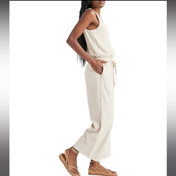 Women's Cream Jumpsuit - Picture 3 of 15